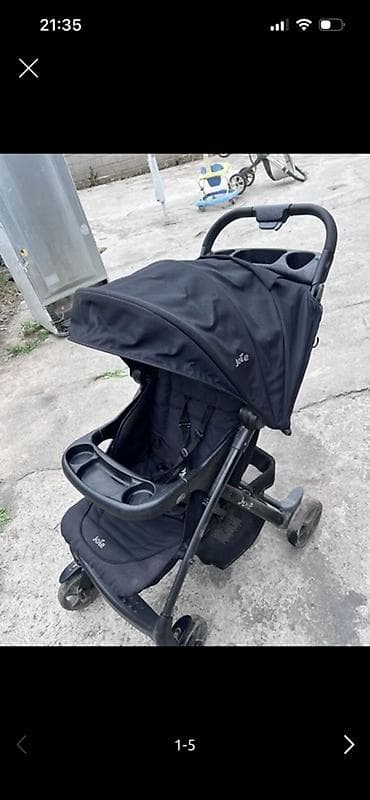 тачка коляска: Прогулочная коляска Joie (чёрная) - Лёгкая и манёвренная, 4 колёса - — 1