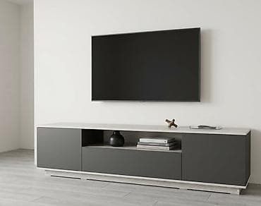 Тумбы для ванны: Тумба и подставка для телевизора, Напольная, ЛДСП, цвет - Серый — 7