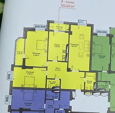 real sight: 3 комнаты, 122 м², Элитка, 10 этаж, Готовая ПСО (под самоотделку) — 2