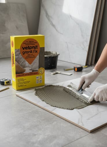 Клей Vetonit Granit Fix предназначен для укладки камня, плитки и