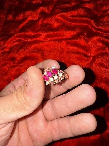 Свадебные платья и аксессуары: Кольцо, Коктейльное, Проба 585, Рубин, Винтажный стиль — 3