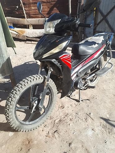 танк скутор: Мопед Su Haojue/Wave 110 - Кузов/пластик: черный с красно‑белыми — 1