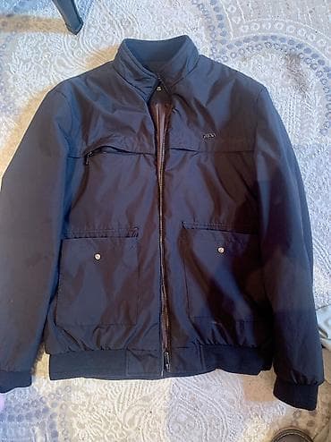 Мужская куртка-бомбер Zegna - Цвет: тёмно‑синий/чёрный - Прямой