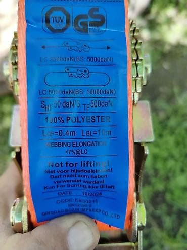 б у страпила: Новые Стяжные ремни с трещоткой (ратчет), оранжевые, с крюками - — 3