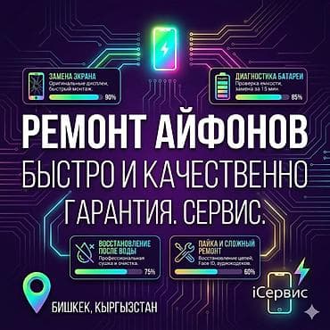 планшет apple: Айфон ремонт кылабыз 24/7 Дисплей,Батарейка,Арткы крышка,Камера — 1