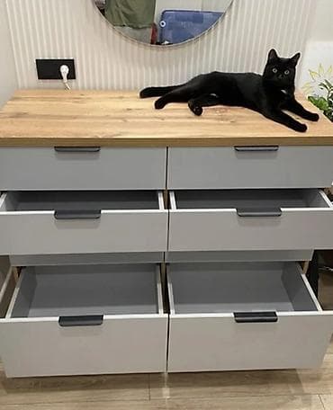 Комод для одежды, Без зеркала, цвет - Серый