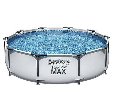 Бассейны: Каркасный бассейн Bestway Steel Pro MAX, круглый. Б/У хорошем — 1