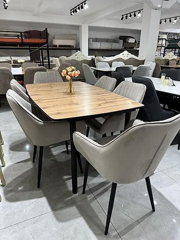 dinner table: Кухонный стол и стул, цвет - Серый — 2