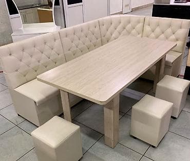 уголок кух: Кухонный мягкий уголок, Дерево, цвет - Бежевый — 1