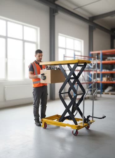 ножничный подъемник: Подъемный стол-тележка гидравлическая (ножничный тип) - — 1