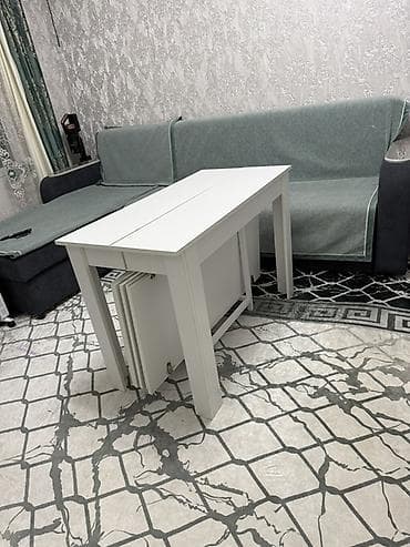 парта трансформер: Стол трансформер Для кухни, Раскладной стол, цвет - Белый — 1