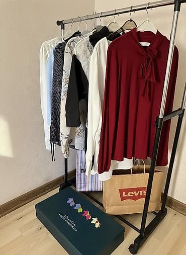 Повседневное платье, Италия, Осень-весна, Длинная модель, Хлопок, L