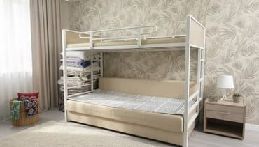 двухъярусные кровати с матрасом: Двухъярусная кровать-чердак с нижним диваном в идеальном состоянии - — 1