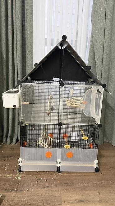 Большая модульная клетка-дом для птиц - Вертикальная конструкция с