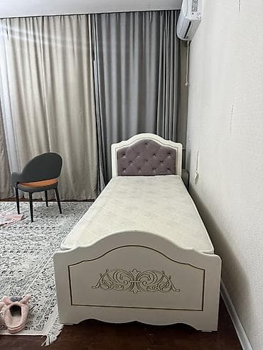 Односпальная кровать, С матрасом, длина - 200 см