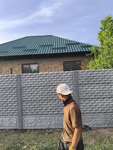 Еврозабор из вибропрессованного железобетона - Секции из бетона с