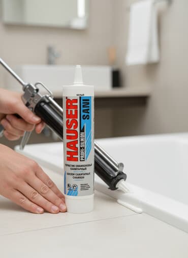 уплотнитель дверей: Герметик силиконовый санитарный Hauser Profi-Silikon Sani — 1