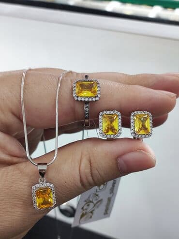 свадебные наборы ручной: Серебро 925 пробы Серебряный комплект + цепочка Размеры имеются — 2