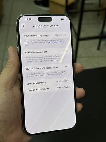 ipone 16 pro max: IPhone 16 Pro Max, 256 ГБ, Серебристый, 91 % — 3