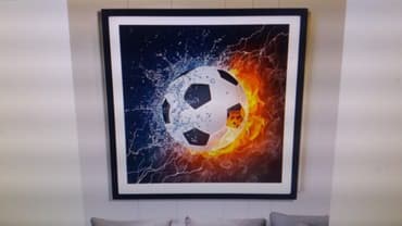 рамка для фото: "Футбольный мяч" - Картина 5Д из разноцветных стразов. декор стены — 4