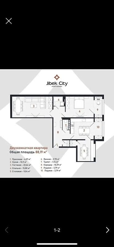 3 комнаты, 88 м², Церковь 5 этаж, Дизайнерский ремонт — 4