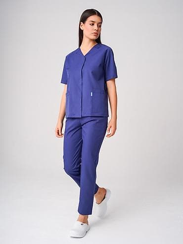 мусульманские вещи: Медицинский костюм женский, цвет индиго/синий. - Комплект: куртка с — 2