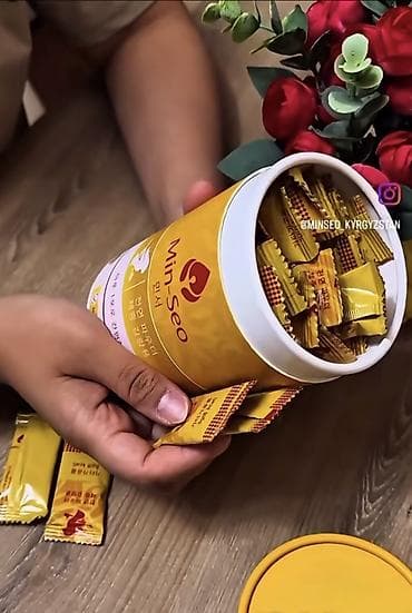 Жеке буюмдар: Min-Seo — корейский продукт в порционных стик-пакетах. Продукт — 1