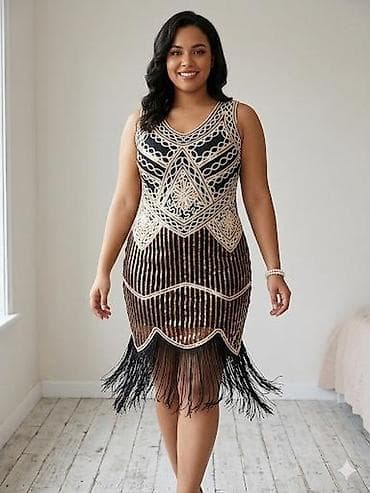 платье для вечеринки: Элегантные вечерние платья 1) Золотистое платье-комбинированного — 2