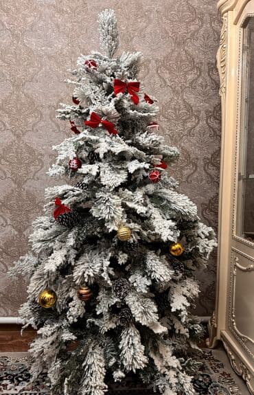 уличные цветы: Продается елка с имитацией снега, высота 1,80 м. Почти новая, в — 8