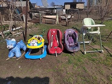 детские памперсы: Детские товары комплектом: - Стульчик для кормления на колесиках — 3