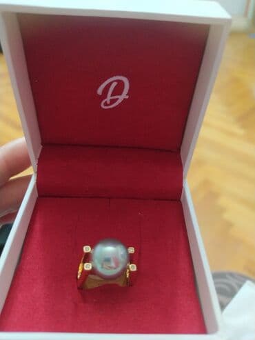 чёрное кольцо из вольфрама: Кольцо, Печатка, Проба 925, Женские, Жемчуг, Новый — 3