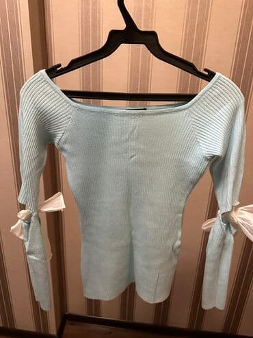 голубая рубашка: Лонгслив, цвет - Голубой, S — 1