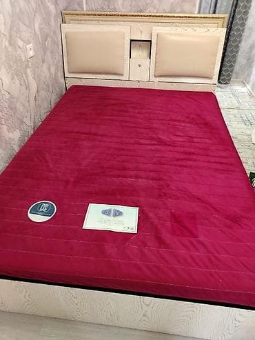 керебеттер: Уктоочу бөлмө гарнитуру, Жаңы, Эки кишилик керебет, Жыгач, Акылуу жеткирүү, түсү - Ак — 2