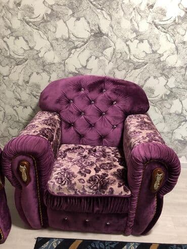 продаю мягкую мебель бу: Зал үчүн гарнитур, Колдонулган, Диван, Кресло, Өзү алып кетүү — 3