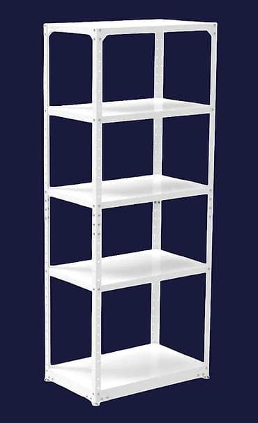 Торговое оборудование: Стеллаж металлический с открытыми полками (5 шт). Цвет: белый Размер — 1