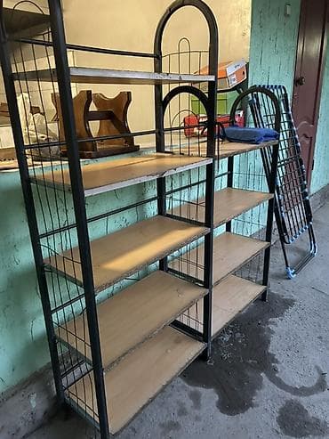 Две полки за 1000 Металлический стеллаж с деревянными полками (2