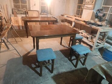 Стулья, табуретки: Кухонный стол, Новый, Прямоугольный, Нераскладной — 6