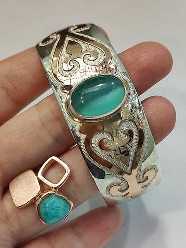 oura ring бишкек цена: Серебряный Билерик+ кольцо Серебро напыление золото 925 пробы Камни — 2