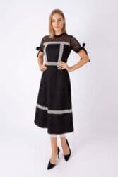 длинное черное платье с разрезом: Повседневное платье, Турция, Осень-весна, Длинная модель, Трапеция, S — 1