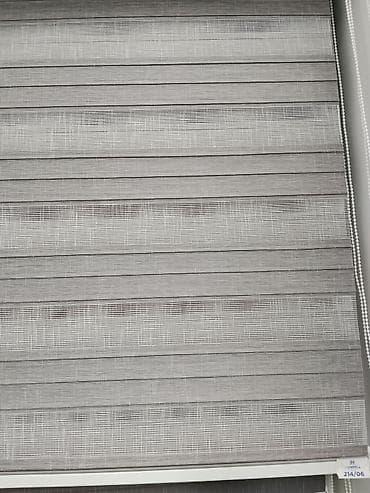 Рулонные шторы «Зебра» (день‑ночь), серо‑графитовый оттенок. -