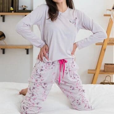 белая ночная сорочка: Домашняя одежда, Штаны, Вискоза, Турция, Осень-весна — 1