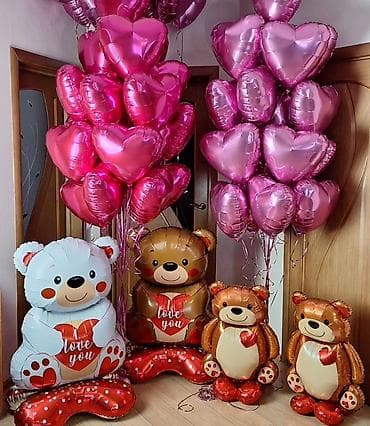 Гирлянды: Воздушные шары «Сердца» — готовые композиции для романтического декора — 5