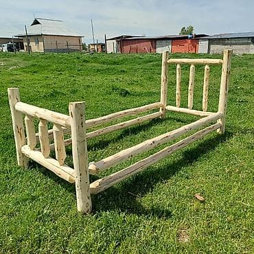 бу шкафтар: Деревянная кровать в стиле рустик/эко из стволов сосны - Материал — 1