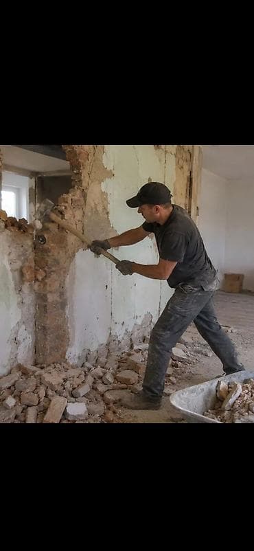 старый дом снос: Демонтаж и вынос строительного мусора - Разборка перегородок: кирпич — 1