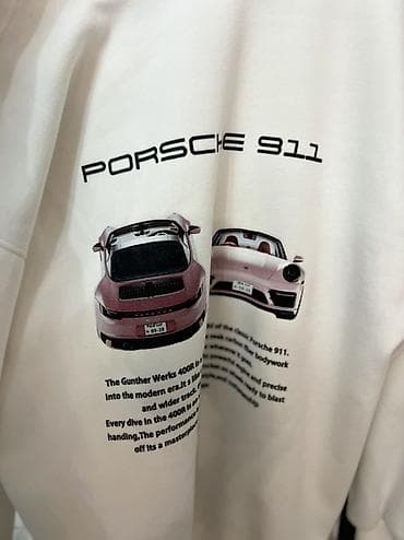 nike tech: Белая худи на молнии с принтом Porsche 911 - Цвет: белый - Фасон — 2