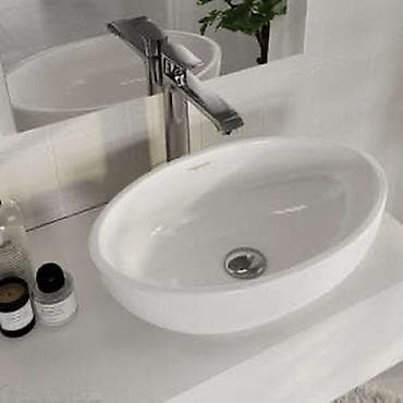 Дом и сад: Раковина для ванной, Особенности: Глянцевое, Овальная форма, Материал: Керамика — 1