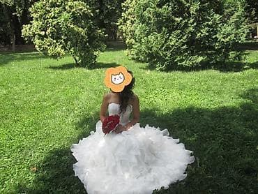 Свадебное платье, One size, Со шлейфом, Органза, Пышное, Б/у