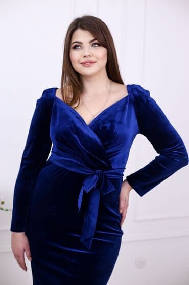 велюровые платья для полных: Платья. Ткань: Велюр. Размеры:50/52/54/56. Доставка по городу и в — 3