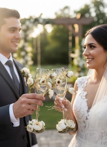 свадебный букет из бисера: Бокалы свадебные 
От 100 сом В наличии — 1