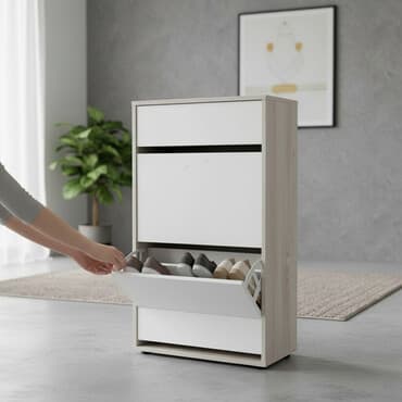 тумбочку для обуви: Тумба и подставка для обуви, Дерево, цвет - Белый — 1